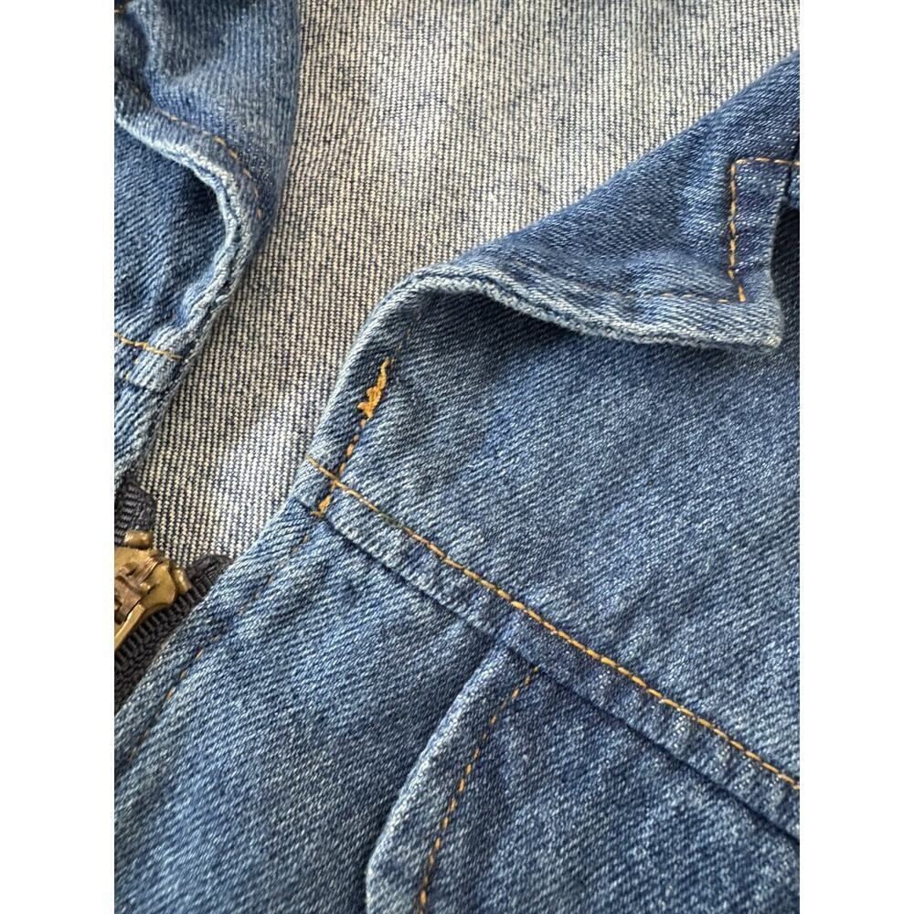 Good show Tickets Clothing Vintage cropped Denim Jean Vest 7/8 western boho zip - Picture 6 of 11